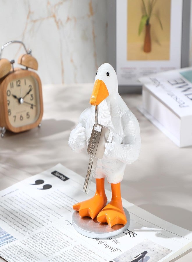 Novabright Funny Muscular Duck Statue with Base - Magnetic Home Decor, Handmade Cute Duck Sculpture for Office Desk, Entryway Table & Living Room, Novelty Figurine Gift for Gym Lovers - Image 4